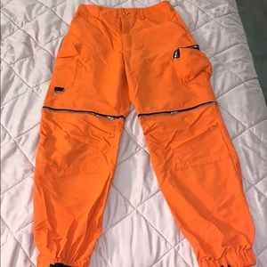 Orange cargo pants